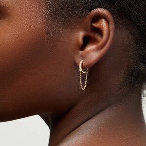 Ana Luisa Chain Huggie Hoops - Gold